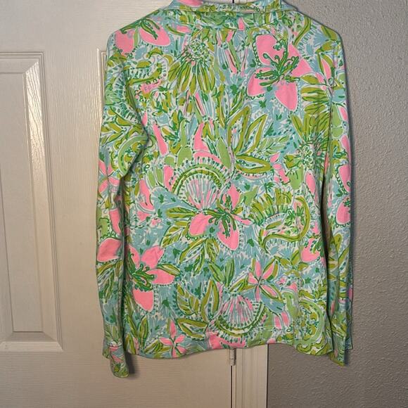 Lilly Pulitzer Popover Coconut Jungle Quarter Zip Sweatshirt Size Small - Picture 4 of 5